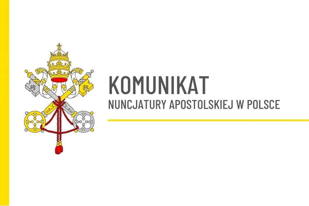 Komunikat Nuncjatury Apostolskiej w Polsce: Ojciec Święty przyjął rezygnację bp. Andrzeja Dziuby